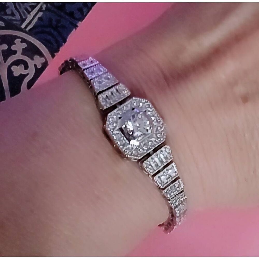 Gorgeous New Luxury Lab Created White Sapphire Statement Bracelet